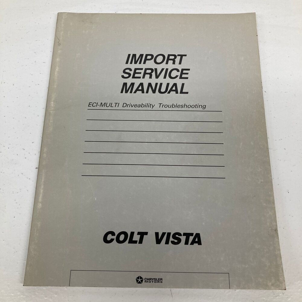 Colt Vista ECI-MULTI Driveability Troubleshooting Service Manual Chrysler